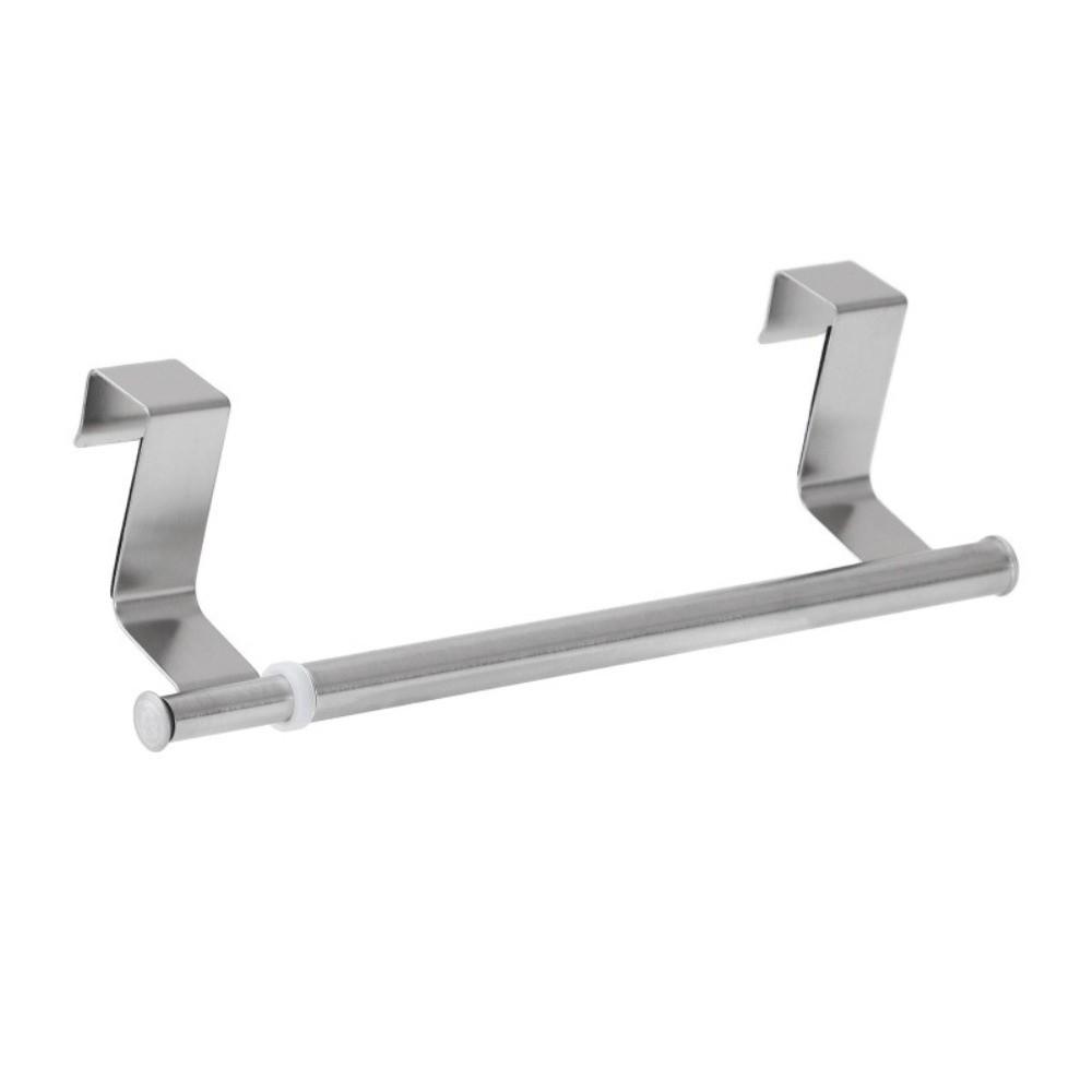 Hanging Rod 23-35cm Retractable Towel Rack Single Bar No-Drill Stainless Steel Rack Wall-Mounted Towel Rod Kitchen Organizer