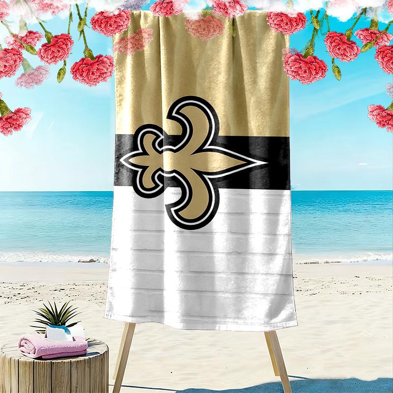 New Orleans Saints Print Beach Towel, Large Soft Quick Dry Towel for Beach Camping Swimming