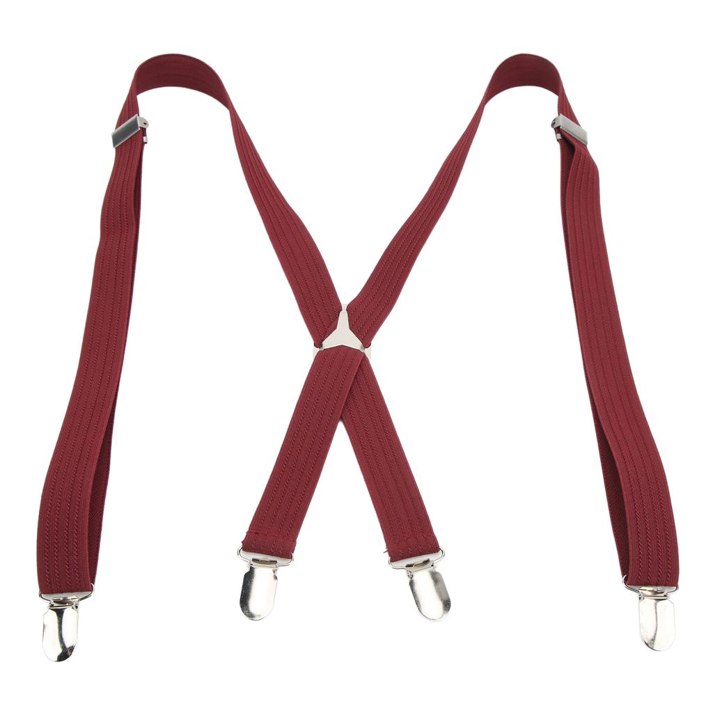 Mens Suspenders Approx 1x41.3in Nonslip Safe Sturdy Metal Wide Applicability Dress Suspenders for Work Wedding