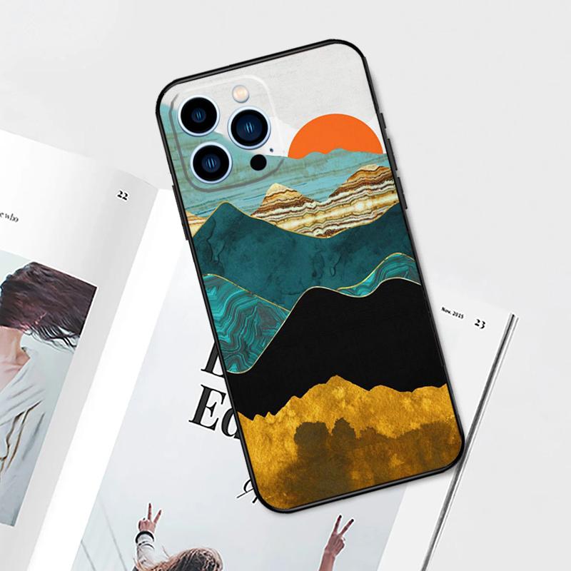 Landscape Mountain Night Sky Case For iPhone 17 Pro Max 14 13 12 11 15 16 Pro Max mini 15 Plus 16e 17 Air Phone Cover