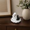 Human-Cat Interaction Shape Ornament, with Stable Non-Slip Lotus Base, Black And White Contrast Design, Ornament for Cat Lovers