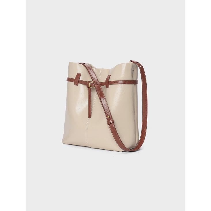 Bucket Bag New Summer Women's Bag Genuine Leather Crossbody Bag Large Capacity Handbag Shoulder Commuter Bag
