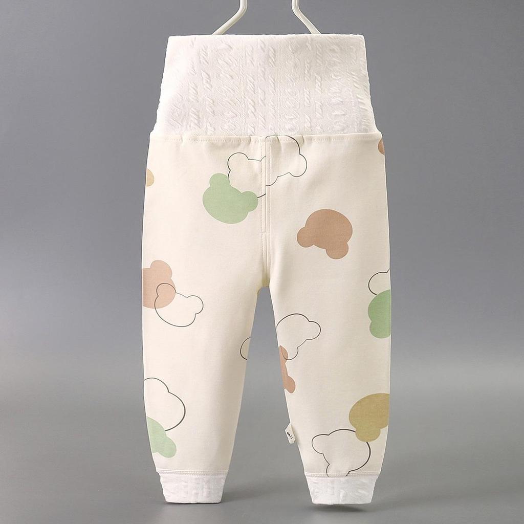 Spring and Fall High Waist Pure Cotton Infant and Toddler Sleep Pants - Boys & Girls Belly Protection Bottoms