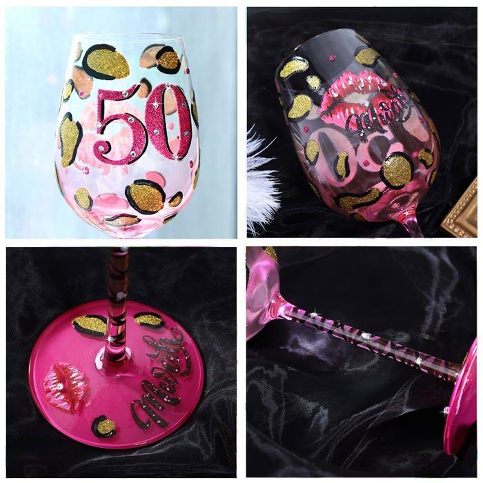 Verre à vin - nymphfable - z10013 - multicolore - verre à pied - peinture non toxique