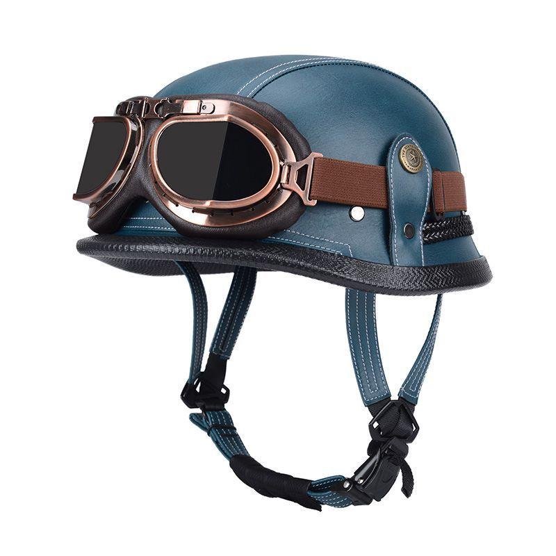 Pedal German Helmet Cruise Vintage Half Helmet Harley Men Motorcycle Helmet Locomotive Scaler Helmet Soldier Helmet Leather Helmet