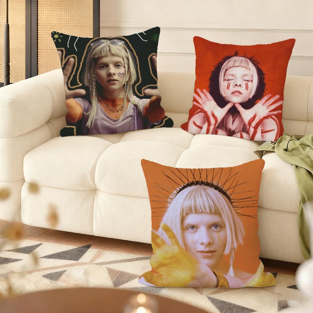 Singer A-Aurora Cushion Cover Soft Plush Double-Sided Printed Sofa Pillow Cushion Cover | Cozy All-Season Durable Decor Gift