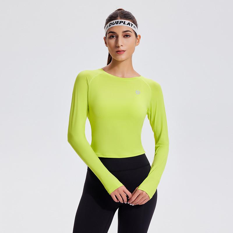 Womens Athletic Running Yoga Top With Stretchy Polyester Fabric For Gym Fitness