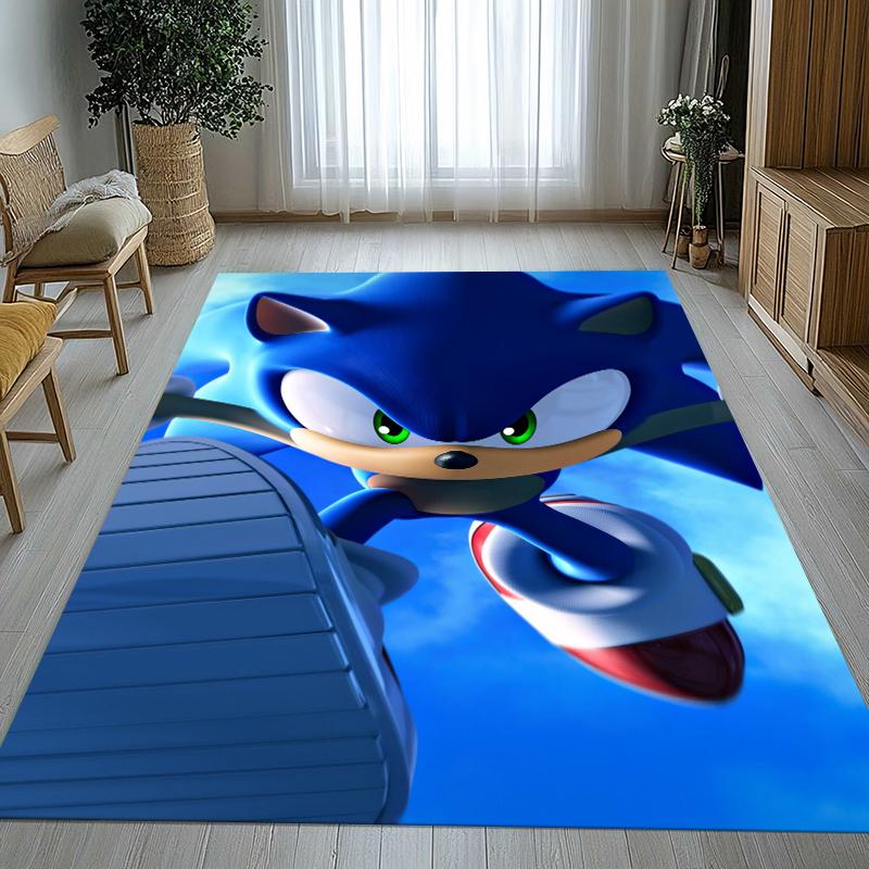 Retro S-Sonic Cartoon Games Living Room Non-Slip Area Rug Soft Carpet for Bedroom Kids Playroom Sofa,Home Decor Doormat Gift