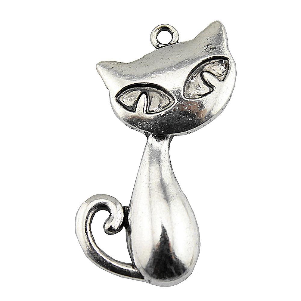 Charms Cat Pendants Heart Alloy Crafts For DIY Jewelry Making Accessories