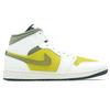 Jordan Air Jordan 1 Moss Green White Rhythm Mid top Vintage Basketball Shoes Men's HV4091-102(Team1321-)