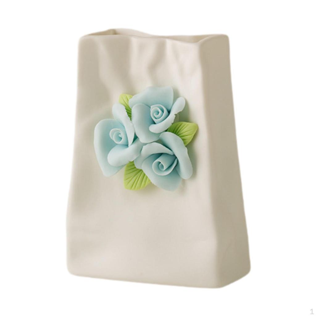 Chinese Handmade Porcelain Flower Vase Holder Desk Decoration Flowerpot for Holidays Birthday