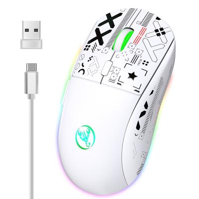 T90 2.4G bezprzewodowa mysz mechaniczna mysz do gier RGB ergonomiczna 10 milionów naciśnięć klawiszy mysz 3600 DPI 11 trybów oświetlenia RGB myszy