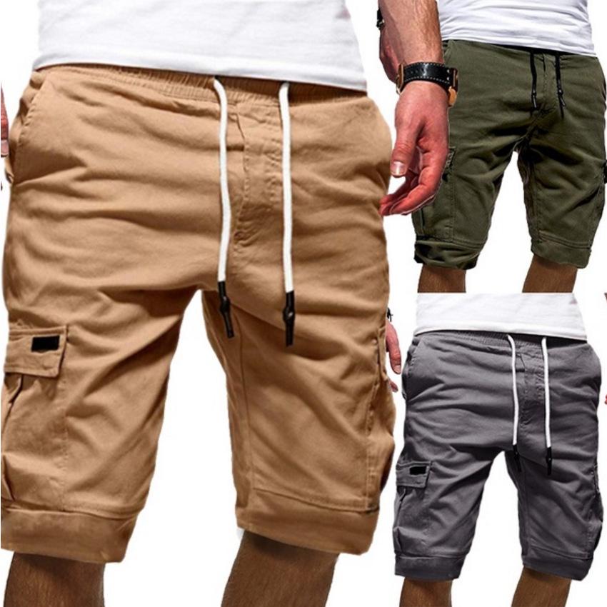 2025 Summer Fashion European And American Men'S Loose Five Quarter Pants With Multiple Pockets
