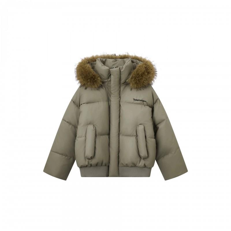 Womens Oversized Cotton Puffer Coat 2026 Winter Korean Style Thick Fleece Lined Hooded Jacket With Fur Collar Casual Versatile