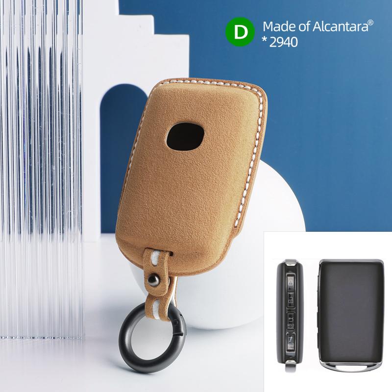Car Key Case for Mazda 3 6 CX30 CX50 CX60 CX5 CX8 CX9 MX30 Cover Shell Suede Alcantara Keychain 4 Buttons Protector Accessories