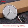 52mm 57mm Solid 3D & Flat Star Cap Cover Badge Nickle Car Emblem for Mercedes Benz Steering Wheel Center Logo Black Silver Gold QO1