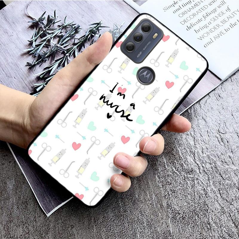 Nurse Medical Medicine stethoscope Phone Case for Motorola Moto G22 G60 G52 G9 G7 Plus G8 Power G100 G Stylus G30 G10 GPure