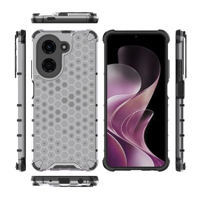 Shockproof Transparent Case For Xiaomi Poco C71 Honeycomb Armor PC Full Back Case For Poco C71 Case Cover For Poco C71 6.88 inch