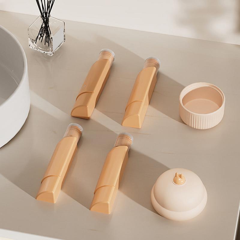 Portable 4-in-1 Travel Wash Dispenser Refillable Bottle Squeezed Empty Sub-bottling Bottle Shampoo Shower Gel Container