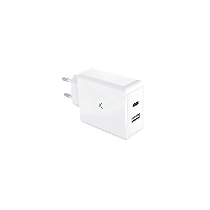 Ultra-fast Mains Charger - KSIX Smart Your Tech - 65 W - GaN Technology - Multiport - White