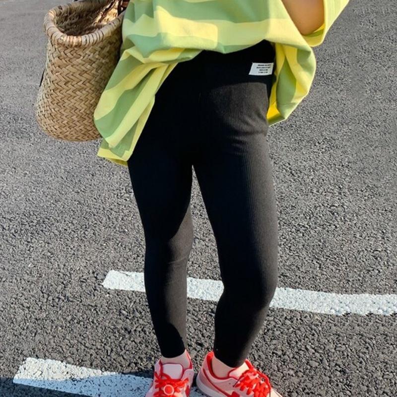 

Детские леггинсы, укороченные брюки для девочек, тонкие детские брюки карамельного цвета 140 чёрный