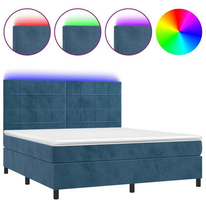VidaXL Sommier à Lattes de Lit avec Matelas et LED, Lit Rembourré, Lit Double, Lit Adulte de Chambre à Coucher Intérieur, 3136141