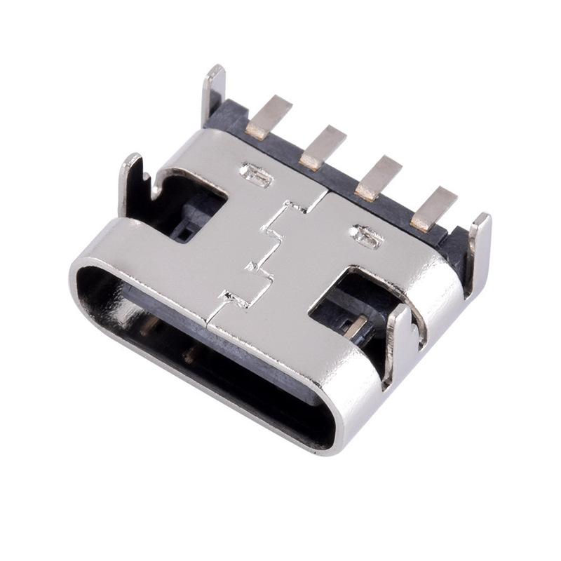 USB Type-C Female Socket SMD Plug: 2P, 4P, 6P, 16P, 24P Horizontal/Vertical Connector Charging Interface