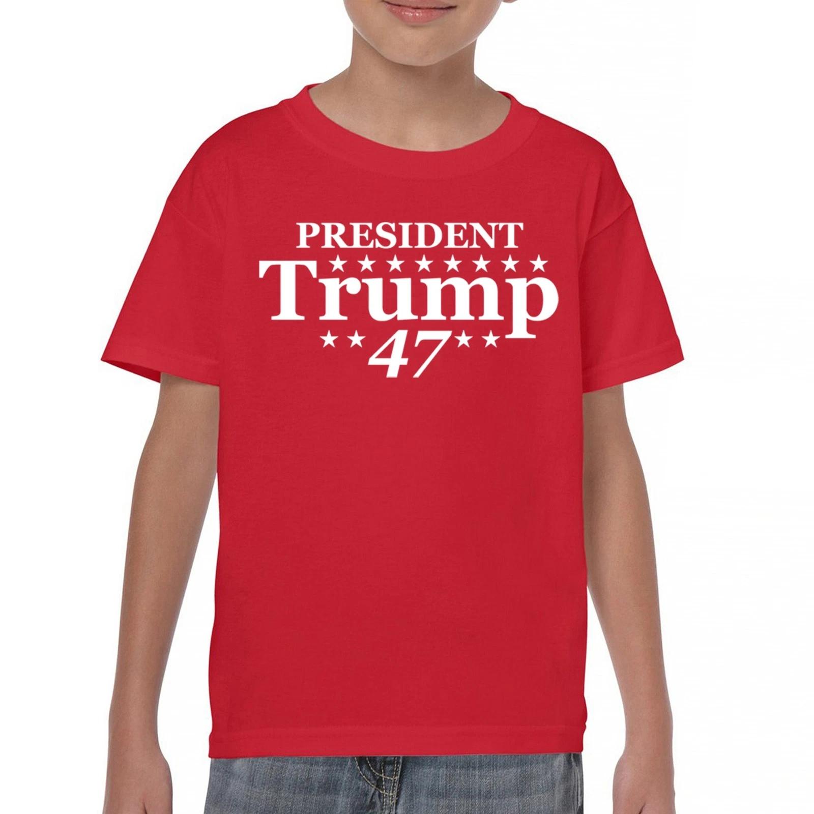 President Trump 47 Youth kids boys T-Shirt MAGA Make America Great Again Red Wave Kids 150