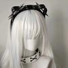 Dark Punk Cat Ear Rivet Headband Subculture Pointed Paw Cat Heavy Metal Leather Headband Spice Girl Gothic Headband