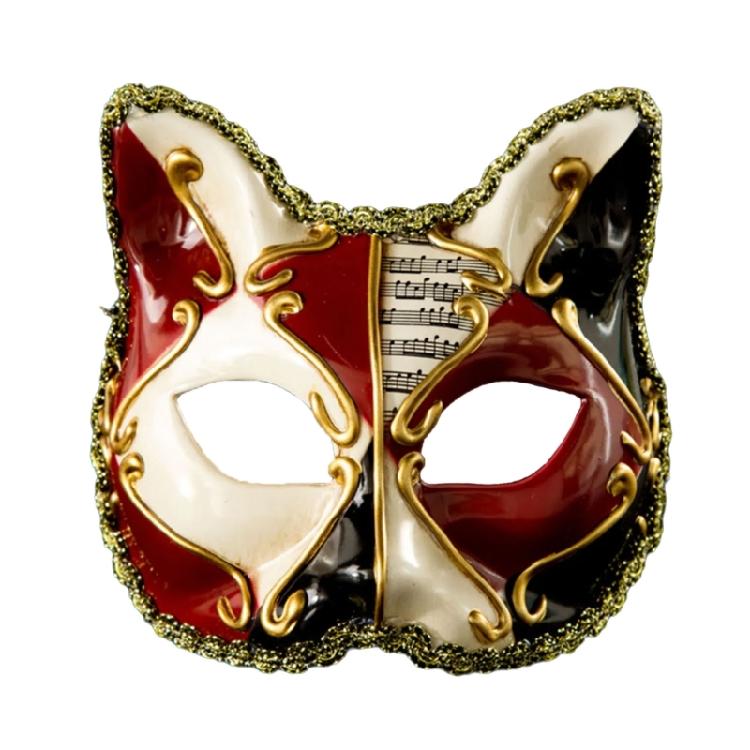 Sophisticated Venetians Cats Mask for Masquerades Mardi Gras Vintage Half Facemask for Adults and Party Enthusiasts