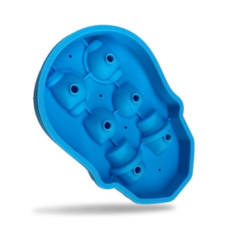 Lebka Tácky na ledové kostky Silikonová 3D DIY forma pro domácí kuchyni Černá měkká