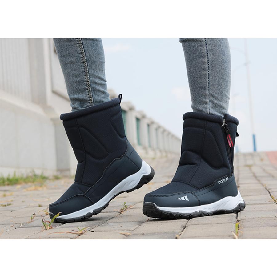 Scarpe Invernali da Uomo Impermeabili Stivali da Uomo Caldi in Peluche Stivali da Neve da Coppia Outdoor Antiscivolo Stivali da Trekking Stivaletti da Lavoro da Uomo