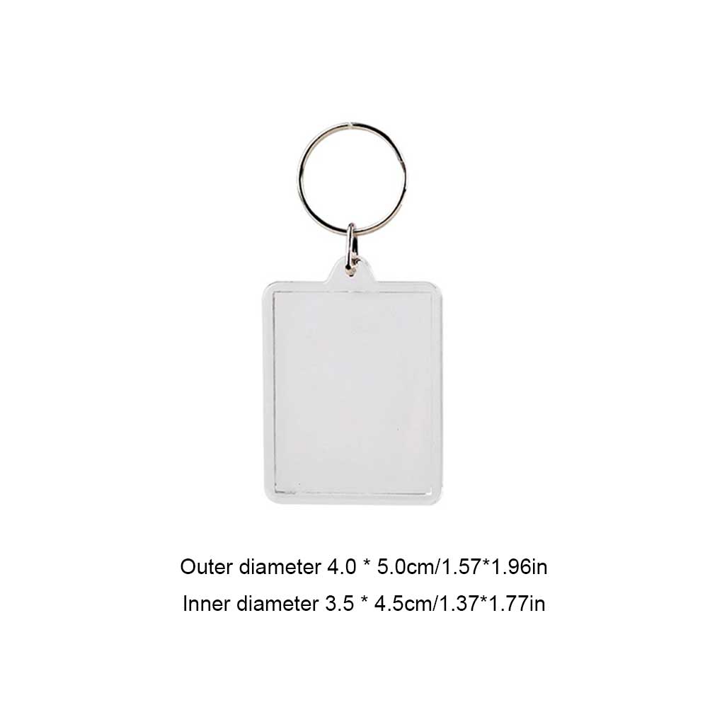 Keychain Pendant Rectangular Clear Photo Album Keyring Handbag Wallet Hanging Key Chain Organizer Transparent Handmade