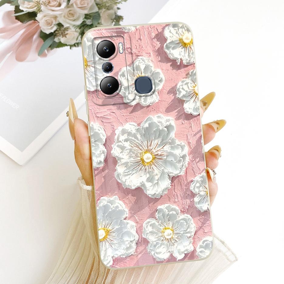 For Infinix Hot 20i Case Hot 20S X6827 Luxury Flowers Candy Painted Cover Soft Silicone Case For Infinix Hot 20 Play Hot20 Shell