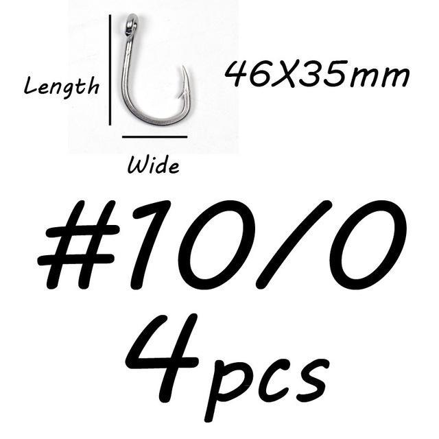 Thick Wire Stainless Steel Saltwater Fishing Hook Trolling Jig Hook 4/0 5/0 6/0 7/0 8/0 9/0 10/0 Sea Fishing Terminal Tackle