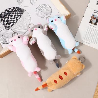 Precioso muñeco de gato de peluche largo, juguetes, llavero con relleno de Animal suave, colgante de mochila para niños y niñas, regalos de cumpleaños
