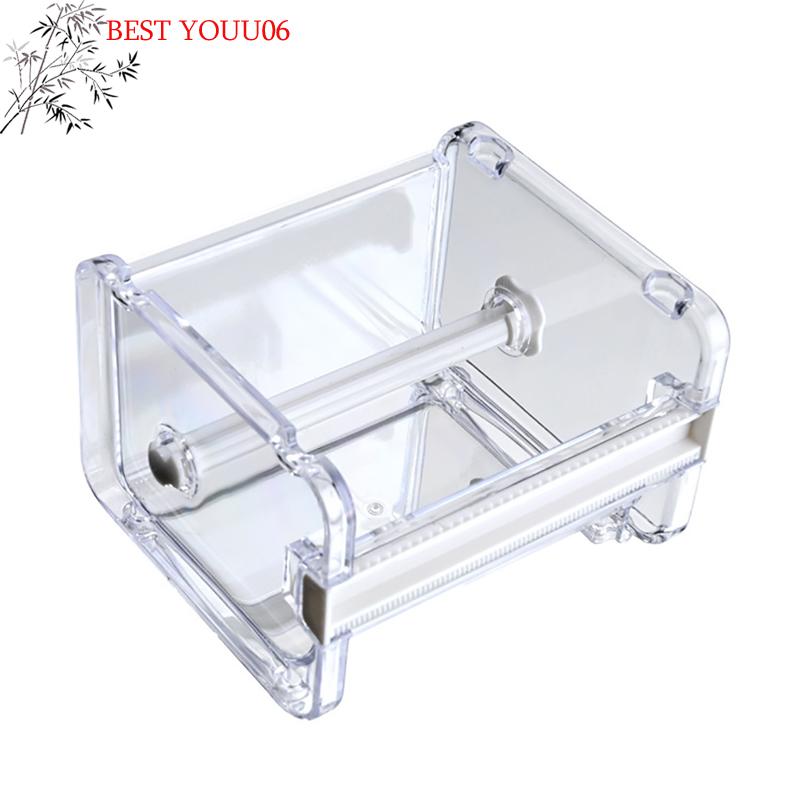 (YOUU06)Tape Cutter Handmade DIY Split Tape Tool Transparent Tape Holder Tape Dispenser School Supply Office Stationery for Stud