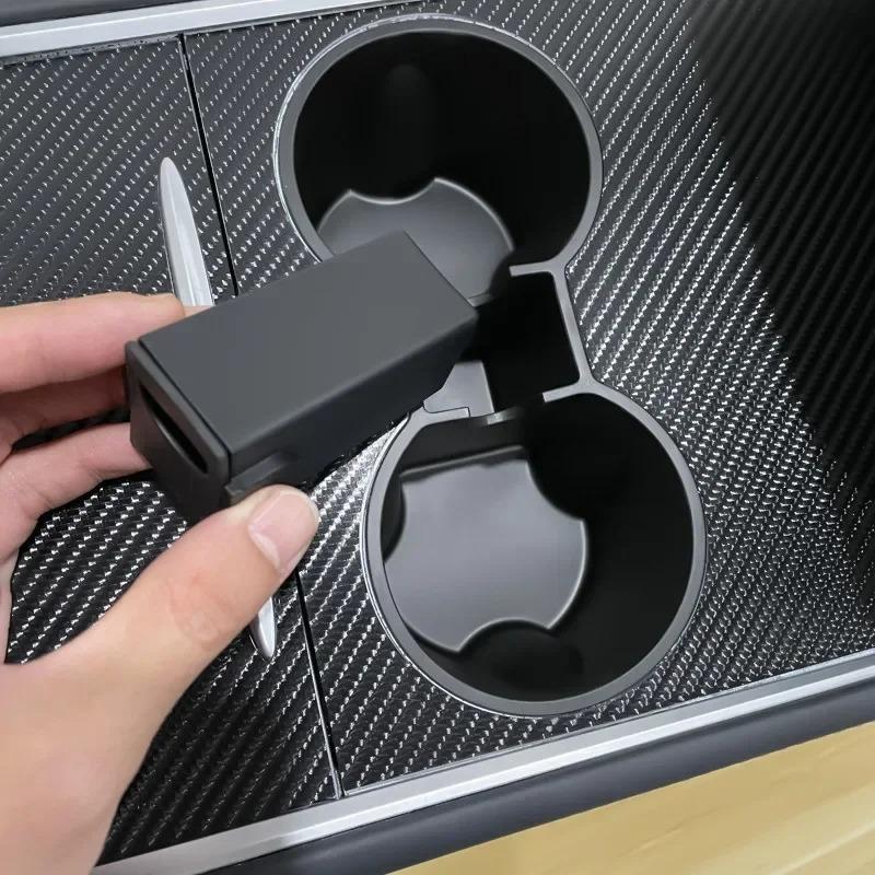 Car Cup Holder for Tesla Model Y Juniper Center Console Cup Mat TPE Water Bottle Holder Model 3 Highland interior Accessories