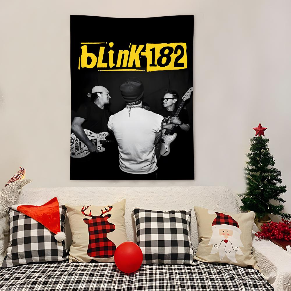Rock Band BBlink 182 Tapestry Decoration Art Microfiber Background For Bedroom Living Bar Garden Outdoor Festival 74x94cm(29x37in)