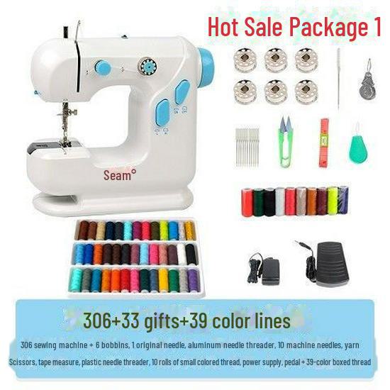 

Швейная машина с замковым краем Fanghua 505A и Mingfeng 306 — небольшая швейная машина с металлическим крючком для прямого шва. 306 + 72 Gift Pack