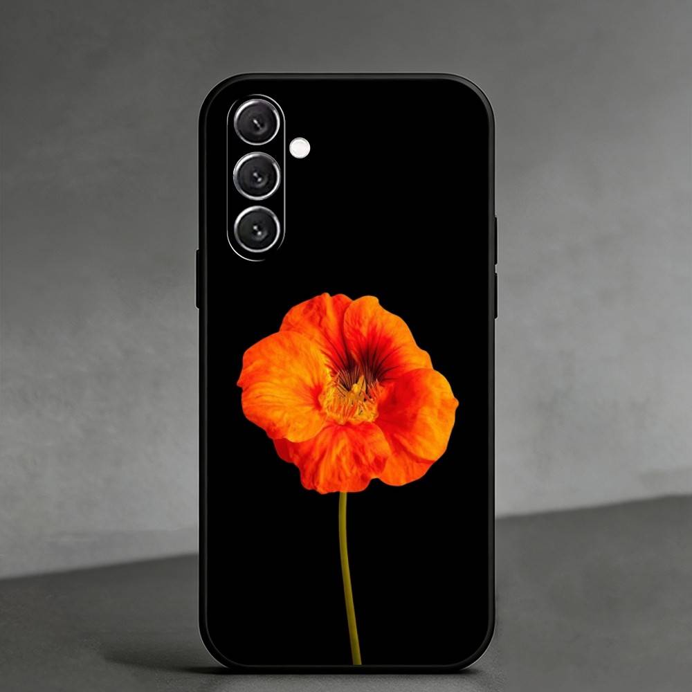 

R-Realistic flowers Phone Case For Samsung Galaxy A91,80,73,72 ,71,53,52,32 ,31,22,21s,20,Soft Black Case Samsung a11