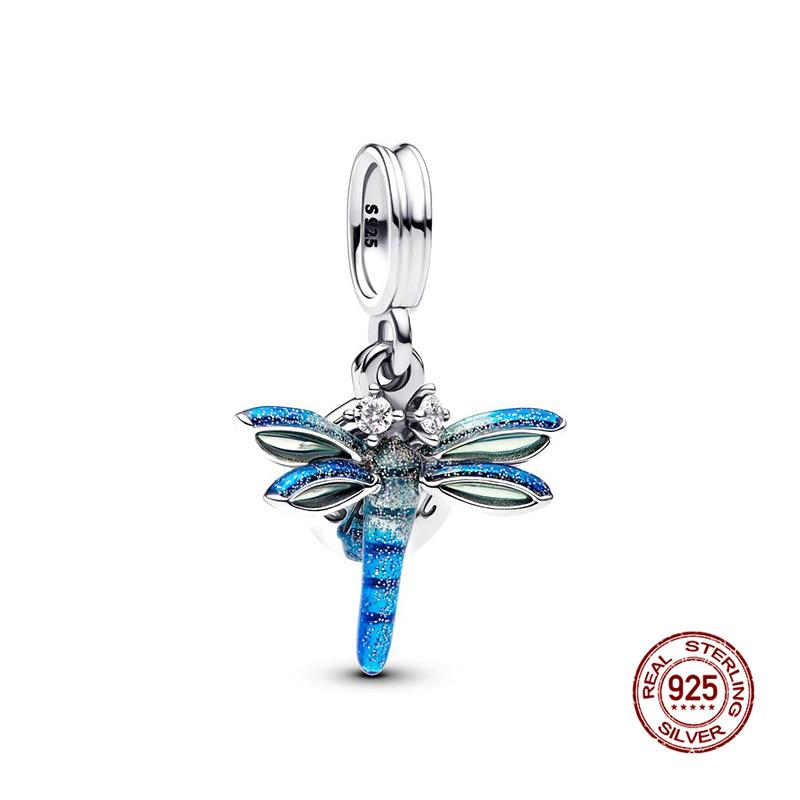 925 Silver Butterfly Dragonfly Charms Beads for 3mm Bracelet Necklace DIY Women Fine Jewelry Gift