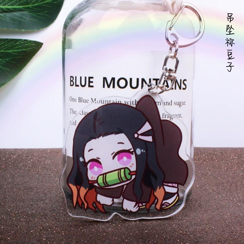 Schlüsselanhänger Anhänger Anime Demon Slayer Kimetsu No Yaiba Kamado Tanjirou Doppelseitig HD Taschenanhänger Geschenk für Fans Cosplay Requisiten Schmuckgeschenk