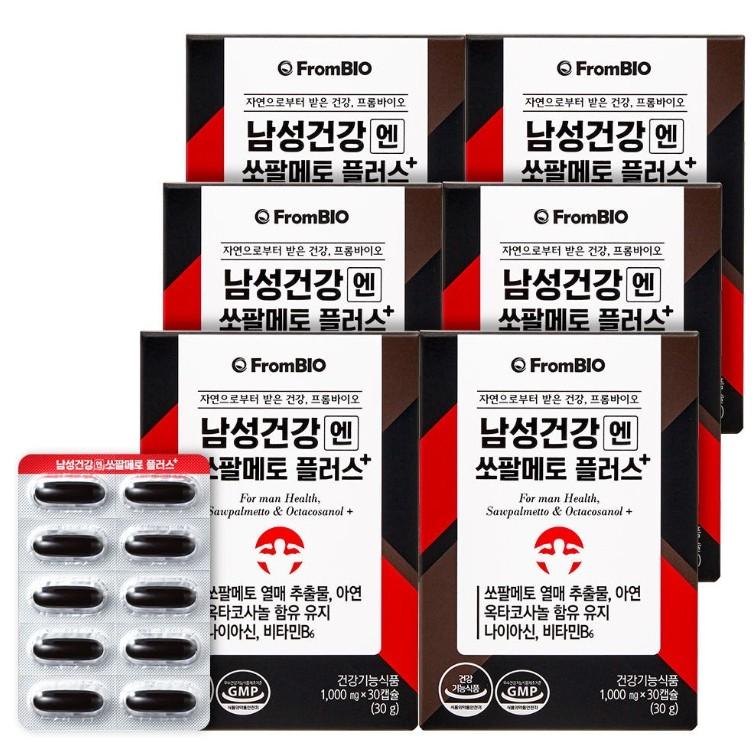 

[FromBio] Men s Health Saw Palmetto Plus, 30 tablets, 2 units, Korean health food 6 Boxes (120tablets-2months)