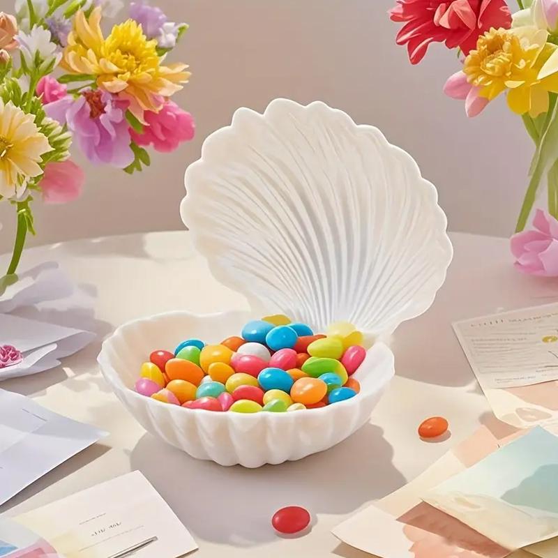 1Pc Waterproof And Moisture Resistant Wedding Shell Ornament Theme Ornament Shell Candy Box Party Snack Container Home Decoration