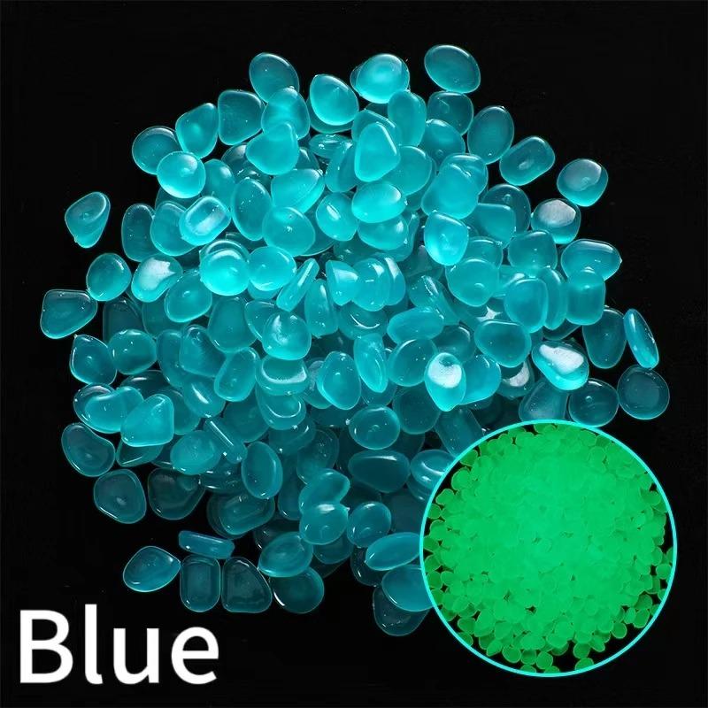 

100-1000 шт. Светящийся камень Сад Аквариум Пейзаж Светящийся в темноте Камень Украшение Искусственный Флуоресцентный Цвет Гусиный Камень 1bag(100pcs) синий