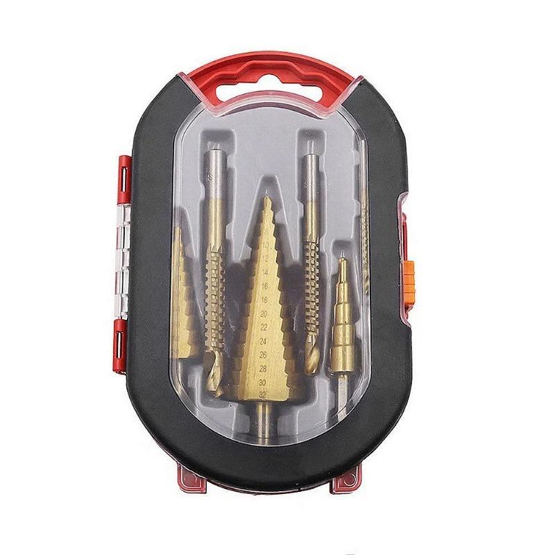 18/12/6Pcs Step Drill Bit Saw Drill Bit Set Titanium Milling Cutter 4-12 4-20 4-32mm 3 6 8mm For Woodworking Metal Core Hole Opener