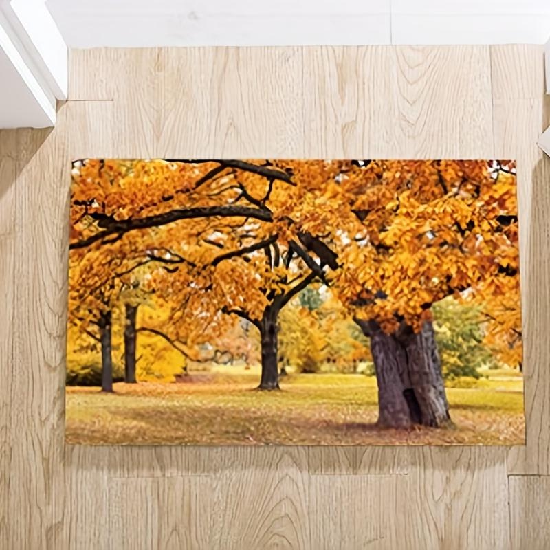 1Pcs Autumn Leaves Absorbent Non Slip Mat Soft Thickened Kitchen Floor Mat Waterproof Non-slip Oil-proof Floor Mat Runner Rug