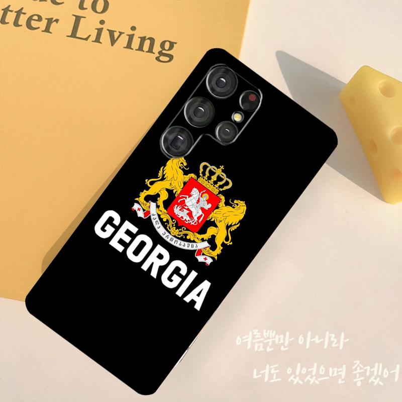 Georgia Flag Phone Case For Samsung Galaxy S25 Ultra S9 S10 S20 S22 S21 FE S23 S24 Plus Back Cover Shell