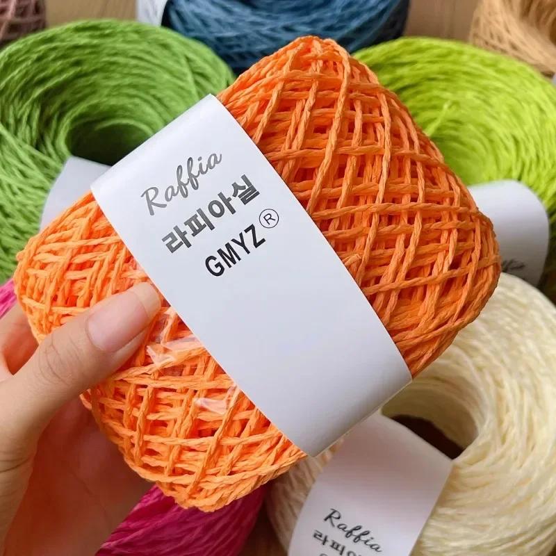 80g Farben Raffiagarn Flauschig Natur Doppelfädiges Raffiagarn Häkelhut Spezialgarn Sommerhut Gehäkeltes Häkelgarn Papyroidgarn